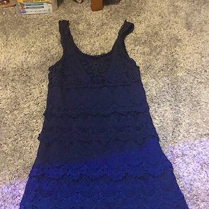 A navy blue mid-thigh dress.